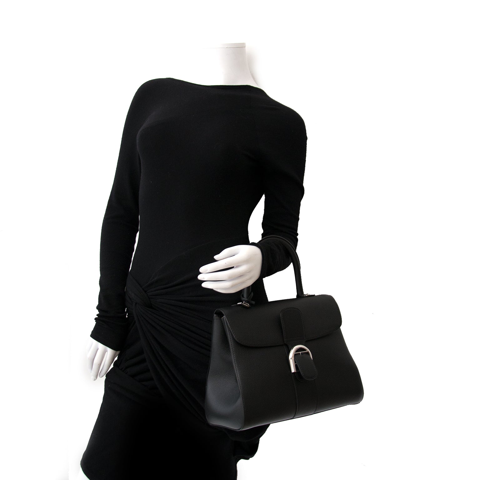 acheter en ligne pour le meilleur Brand New Delvaux Black Brillant MM PHW + STRAP