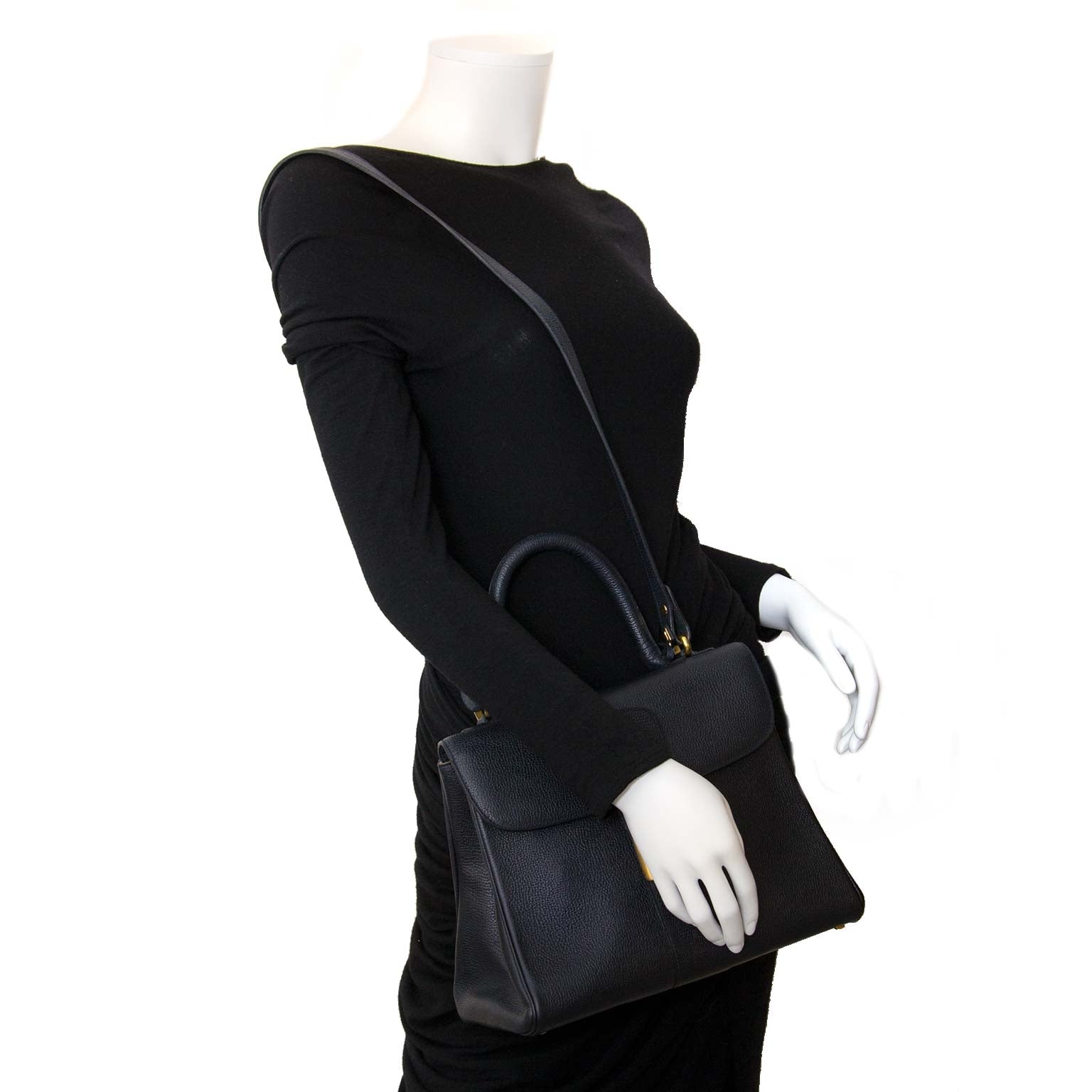delvaux brillant blue mm bag + strap now for sale at labellov vintage fashion webshop belgium