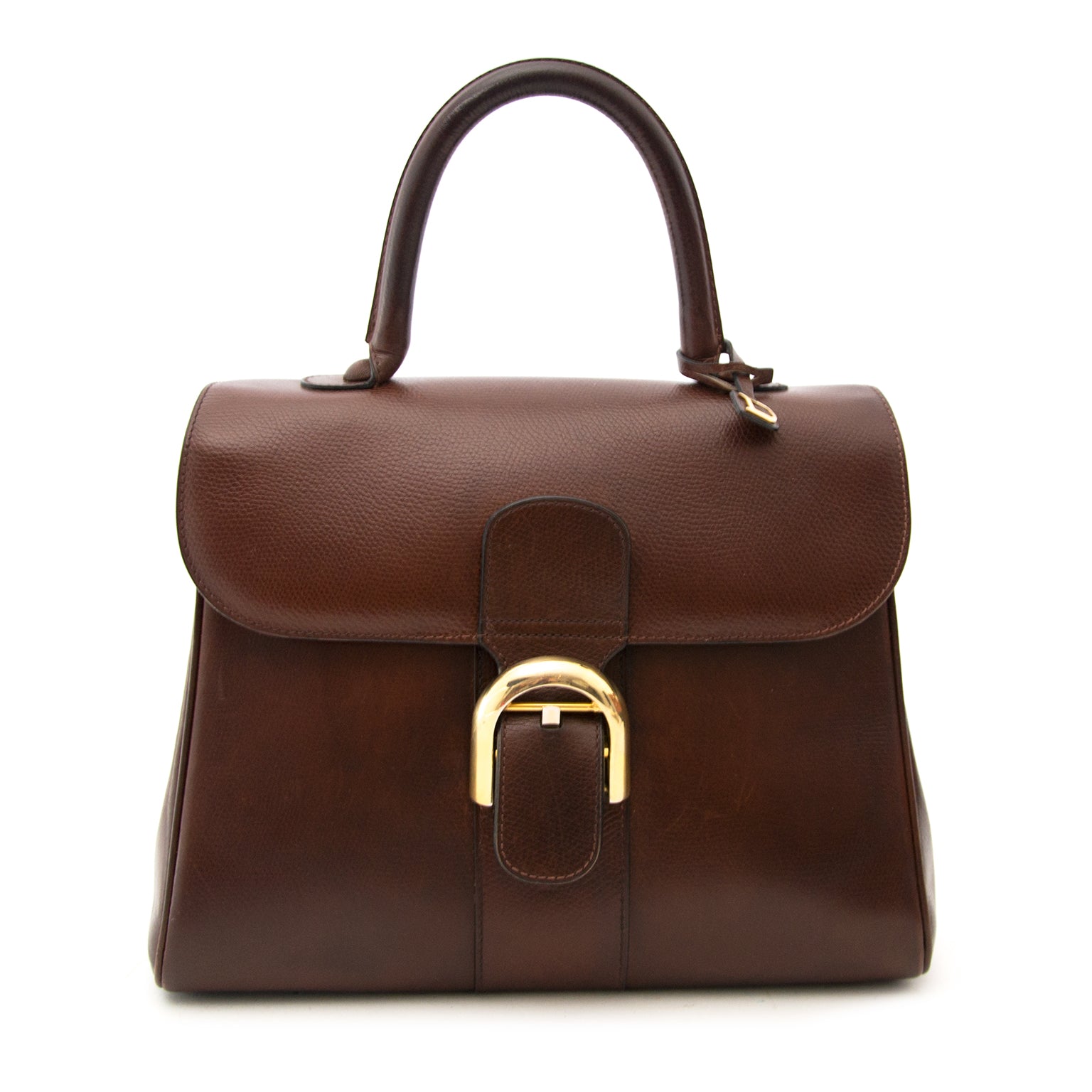 Authentieke tweedehands Delvaux Brillant MM Dark Brown te koop bij LabelLOV in Antwerpen België, vintage luxe.