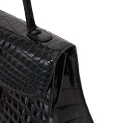 Delvaux Brillant MM Crocodile black with golden hardware + strap now online for sale at labellov.com for the best price