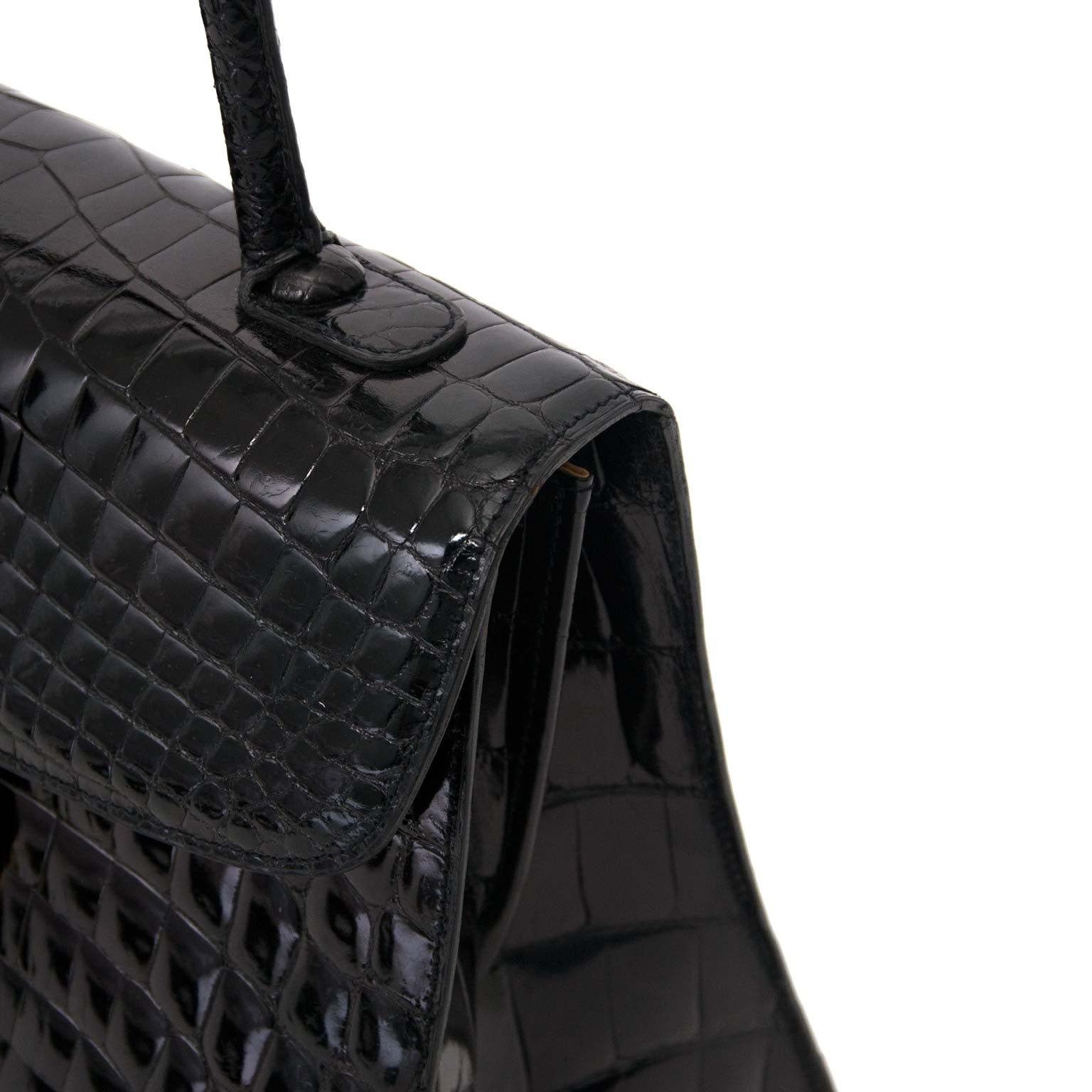 Delvaux Brillant MM Crocodile black with golden hardware + strap now online for sale at labellov.com for the best price