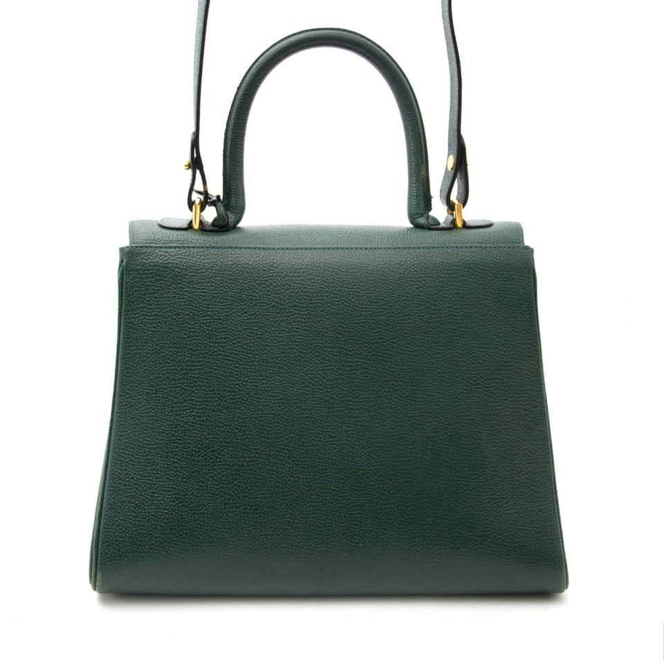Buy now safe and secure the Delvaux Brillant MM in Dark Green on www.labellov.com.
