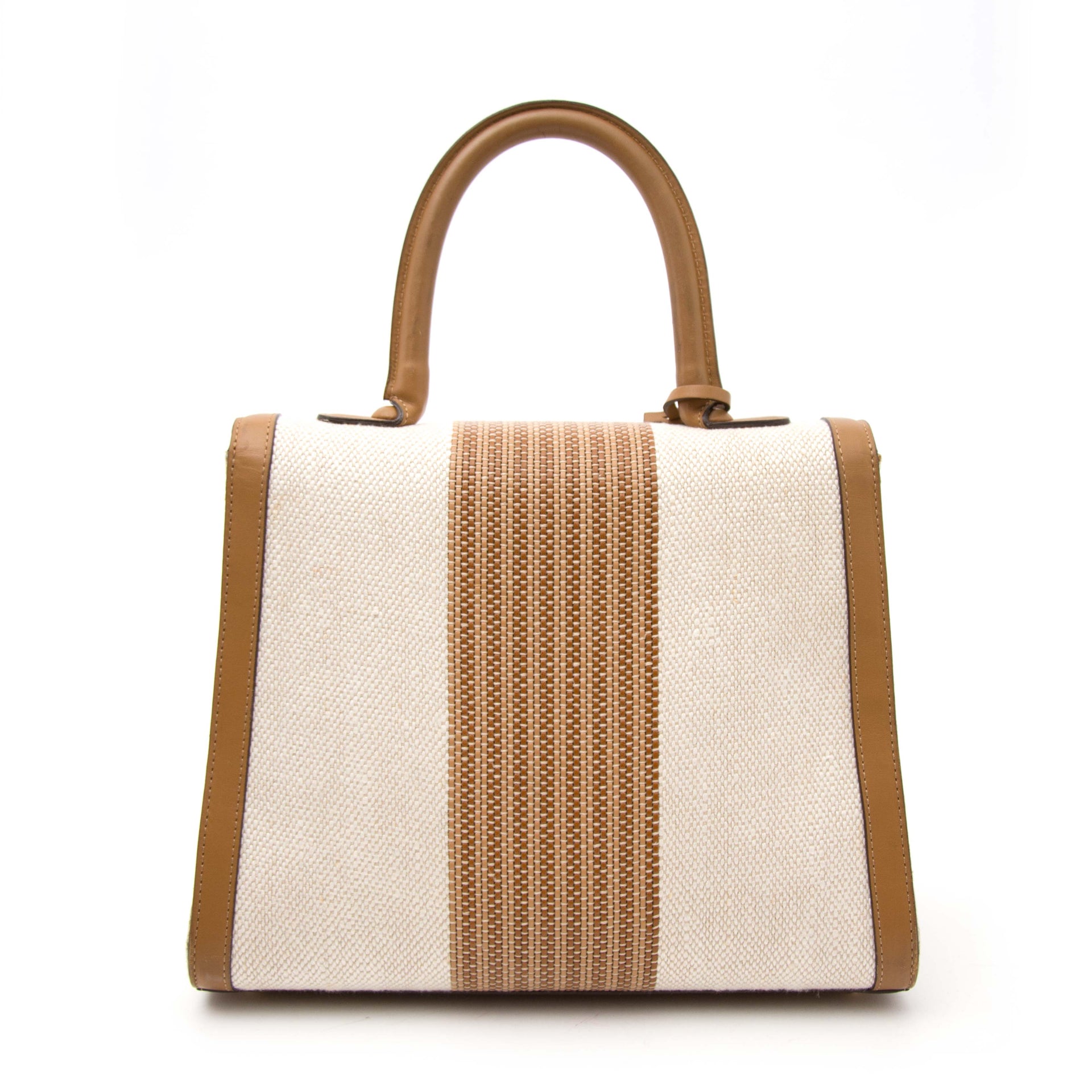 shop safe online secondhand designer luxury Delvaux White Toile Sangle Brillant Mm