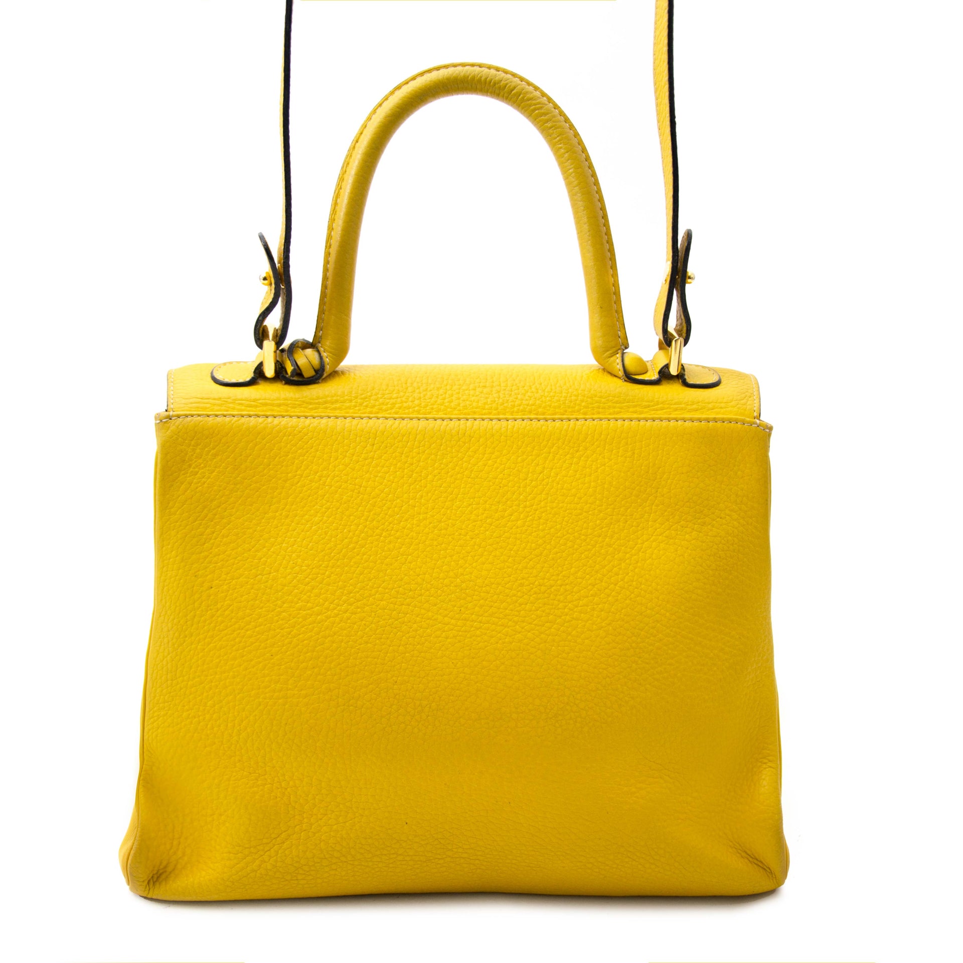 Bij Labellov in Antwerpen verkoopt u Delvaux Brillant MM Yellow + strap