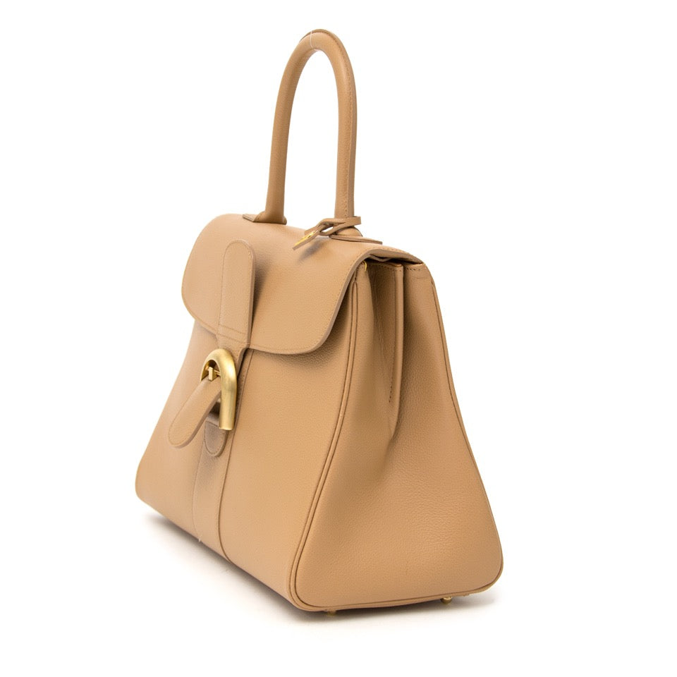 koop online net als nieuw tweedehands Delvaux Brillant MM Sand + strap boetiek en webshop Antwerpen