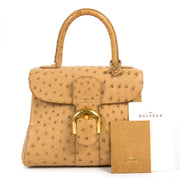 Delvaux Brillant PM Ostrich Sahara Bag