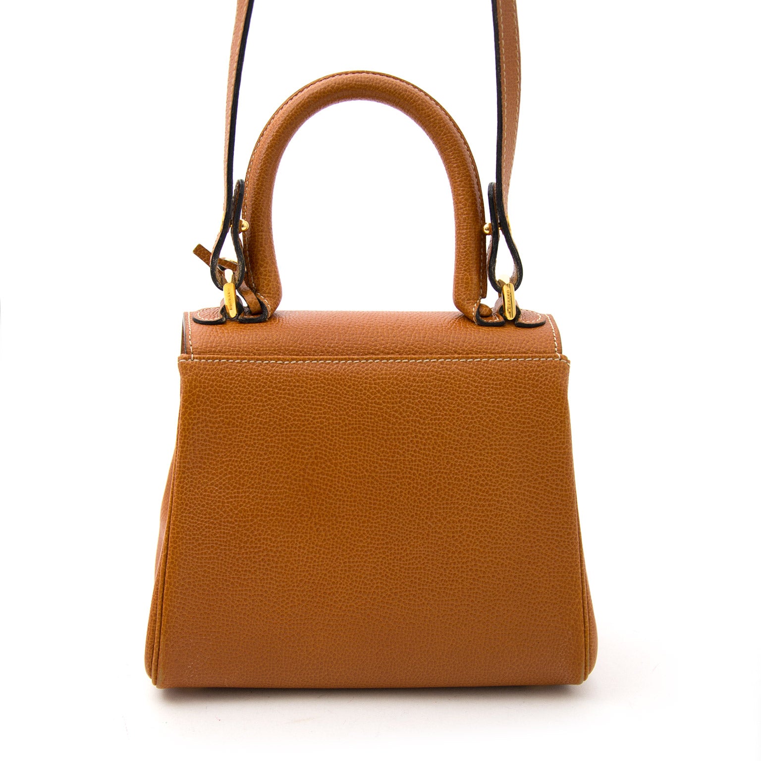 comme neuf sac a main Delvaux Cognac Brillant Mini GHW + strap pour le meilleur prix