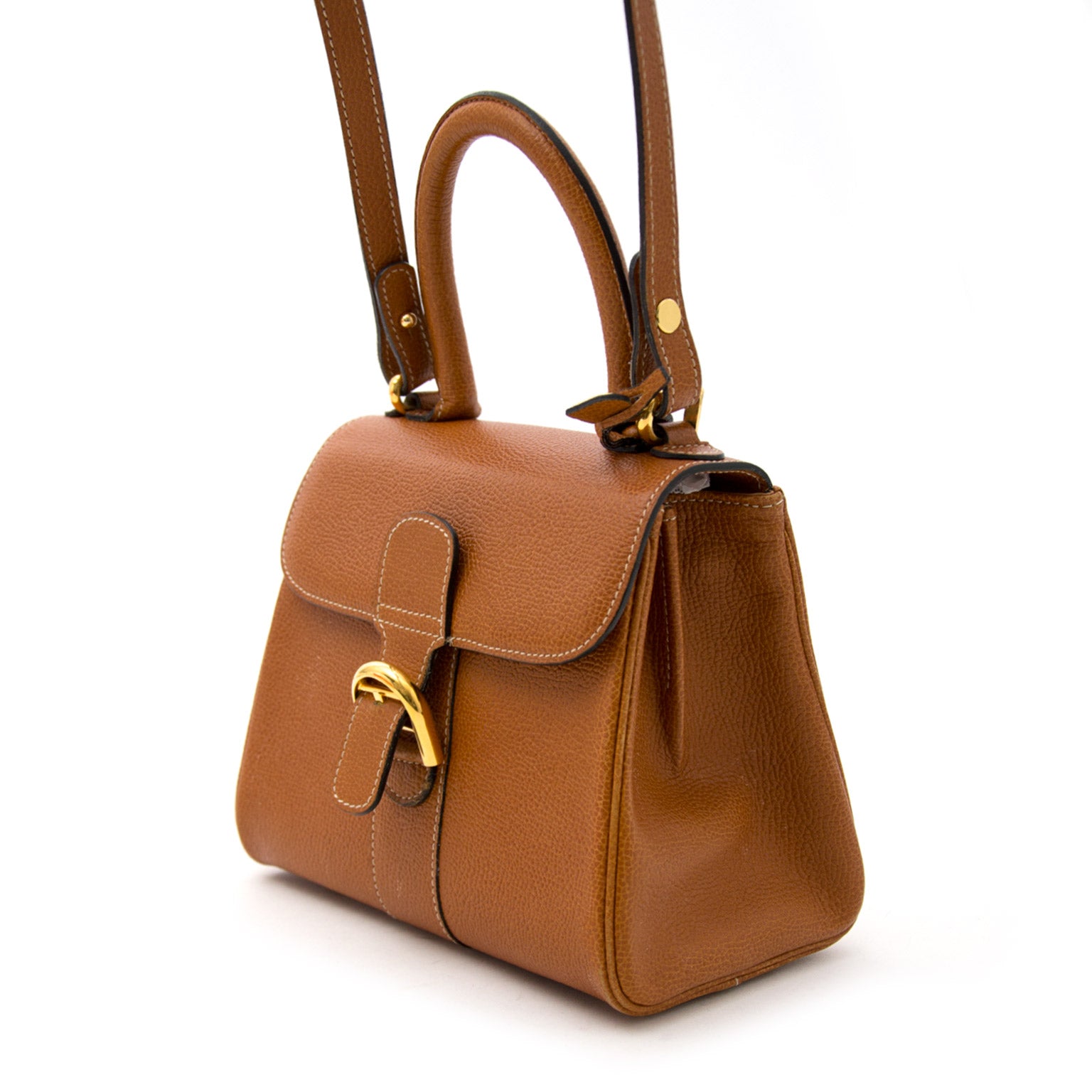 comme neuf sac a main Delvaux Cognac Brillant Mini GHW + strap pour le meilleur prix