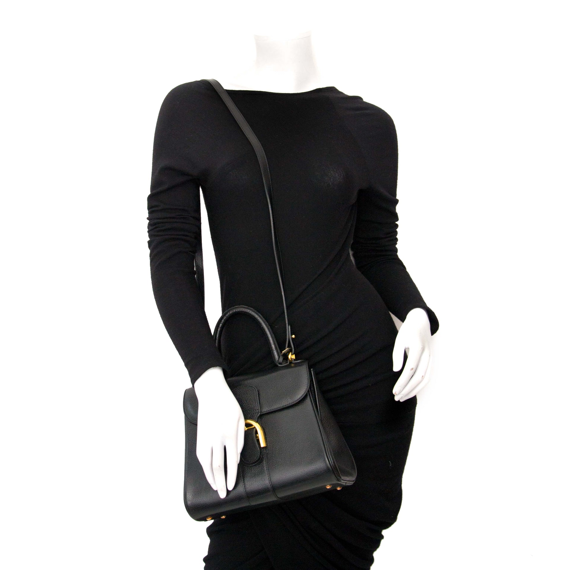 koop veilig online jou tweedehands Delvaux Brillant MM Black Leather