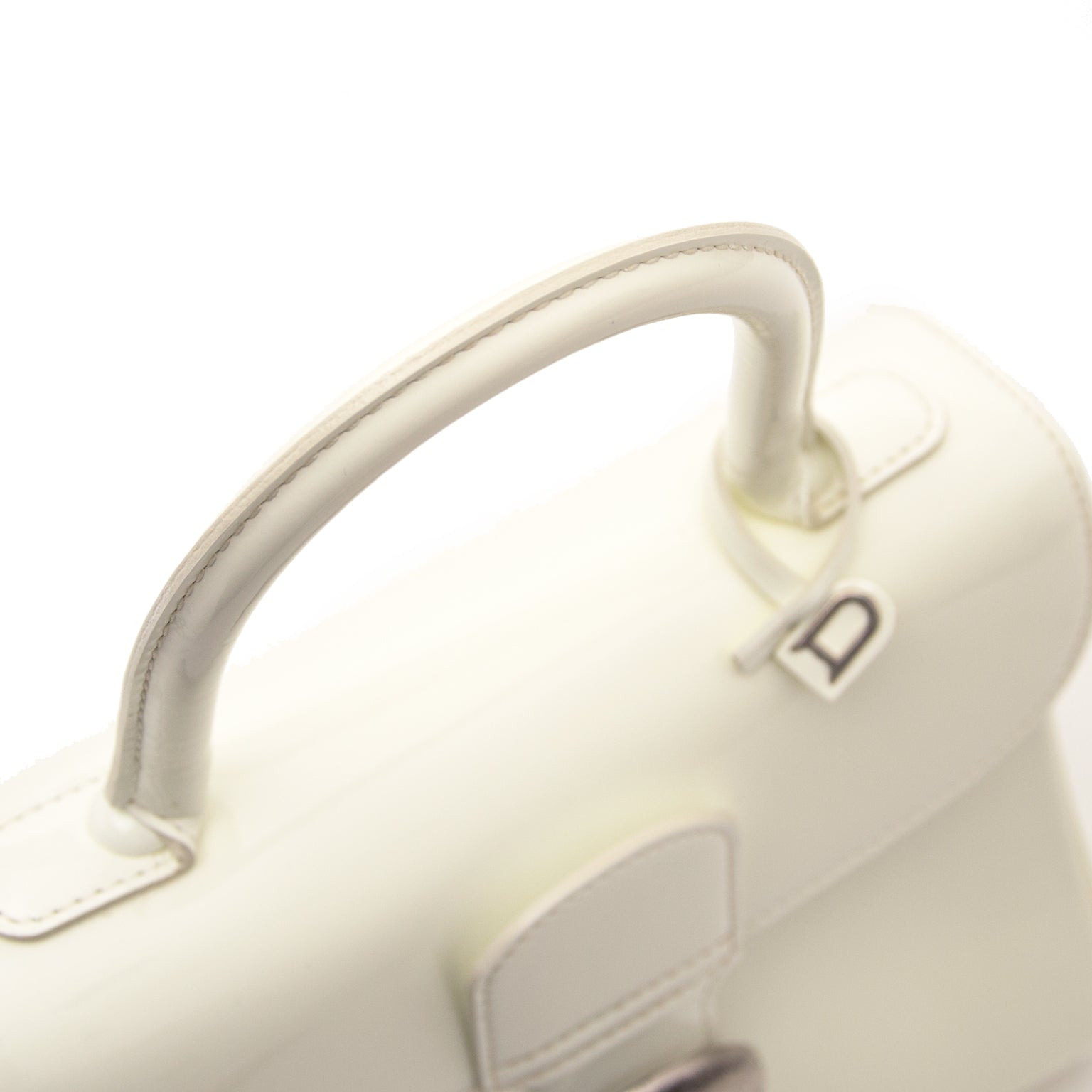Delvaux White Patent Leather Brillant PM + Strap