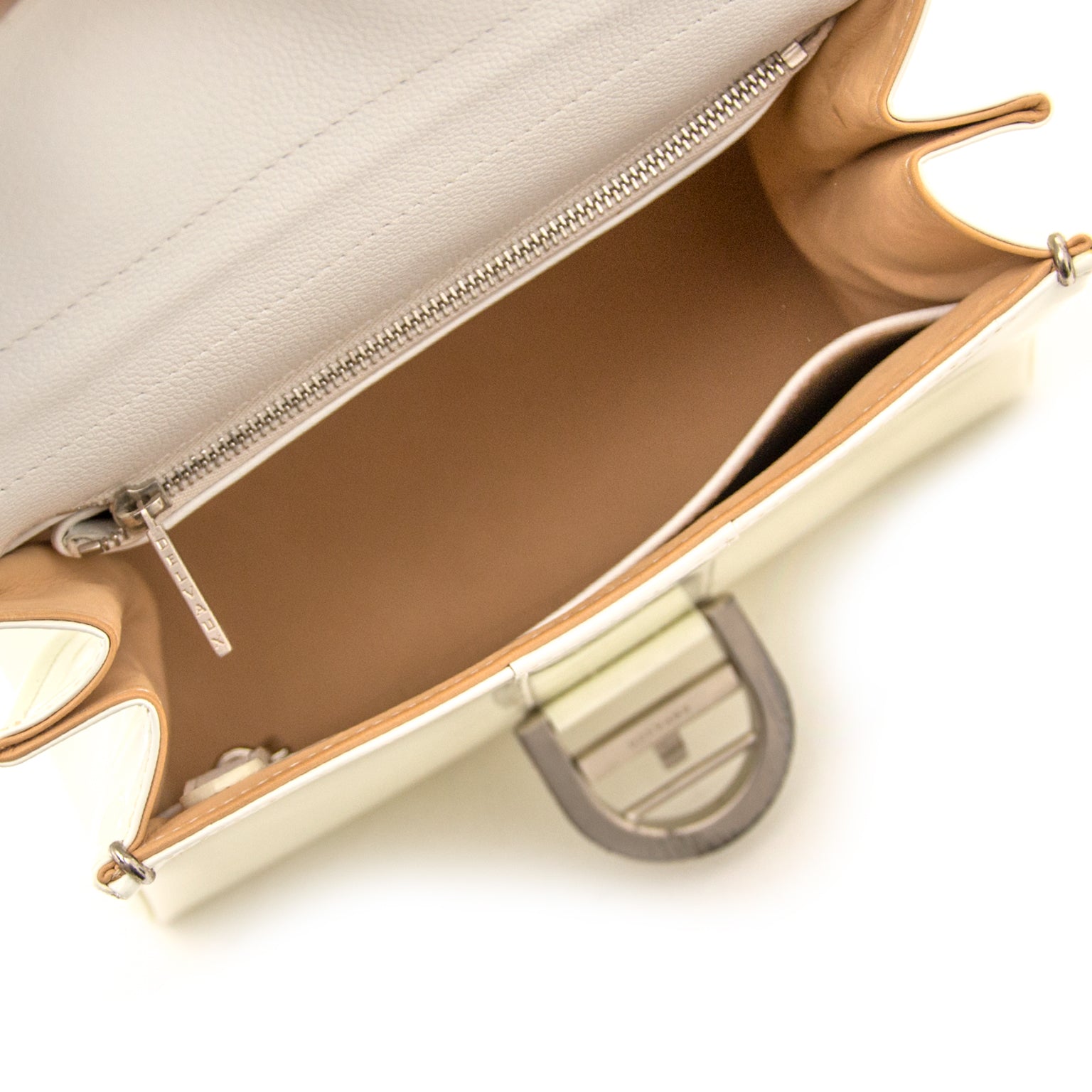 Delvaux White Patent Leather Brillant PM + Strap