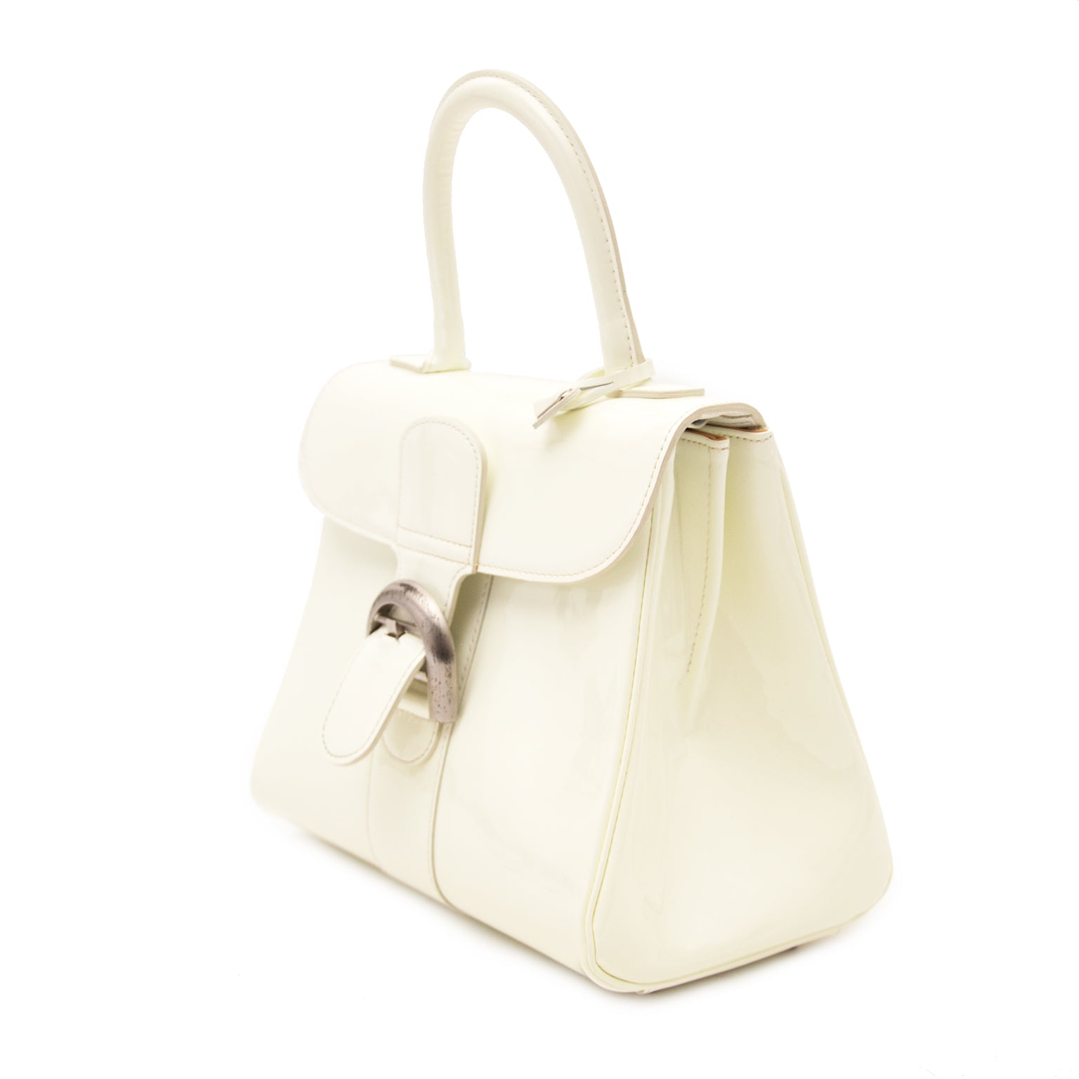 Delvaux White Patent Leather Brillant PM + Strap