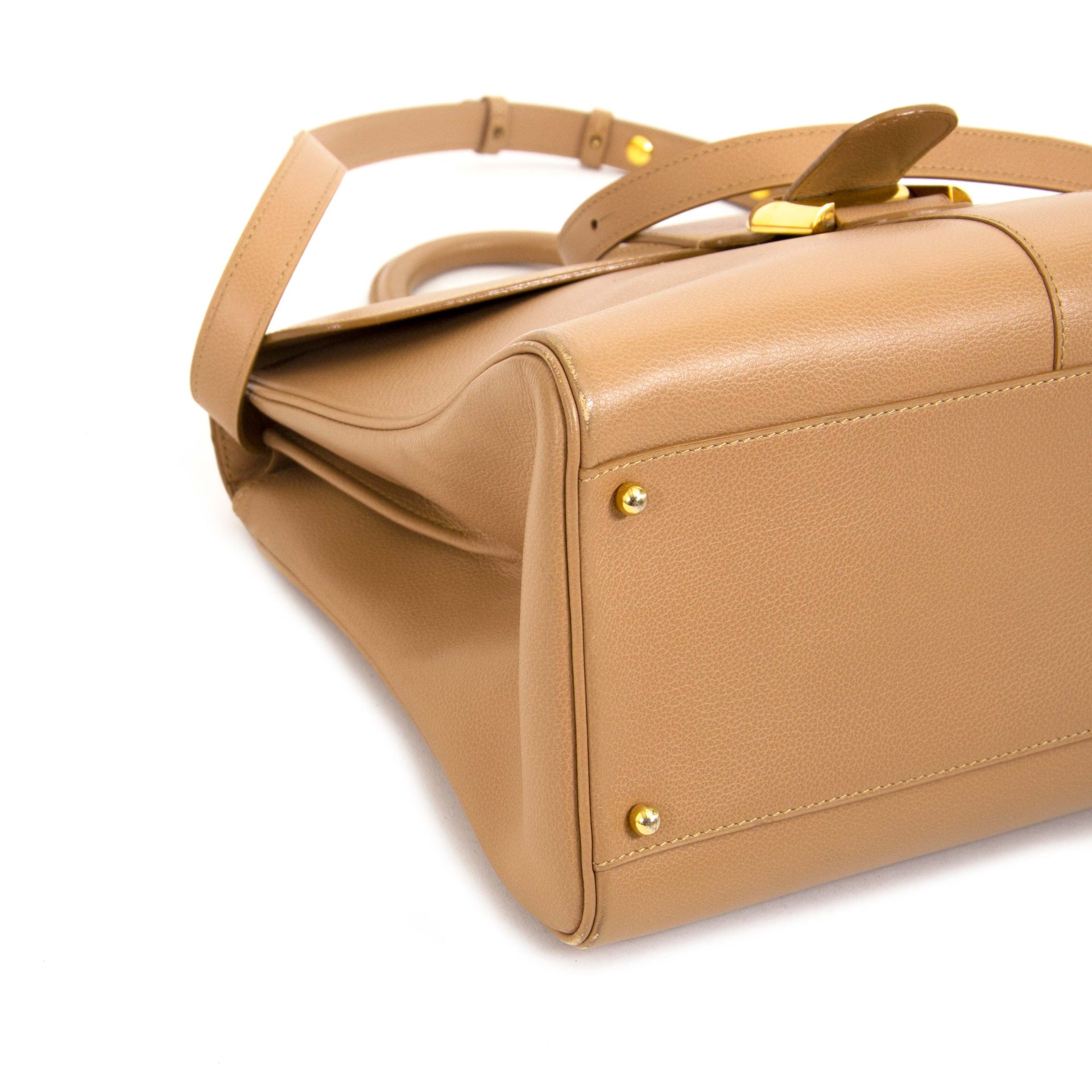 Delvaux Brillant Muscade GM + strap for sale online at Labellov secondhand luxury in Antwerp