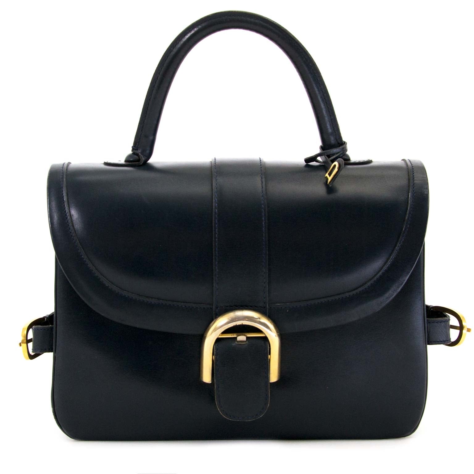 Delvaux Dark Blue Rouilly Bag for sale at Labellov secondhand in Antwerp