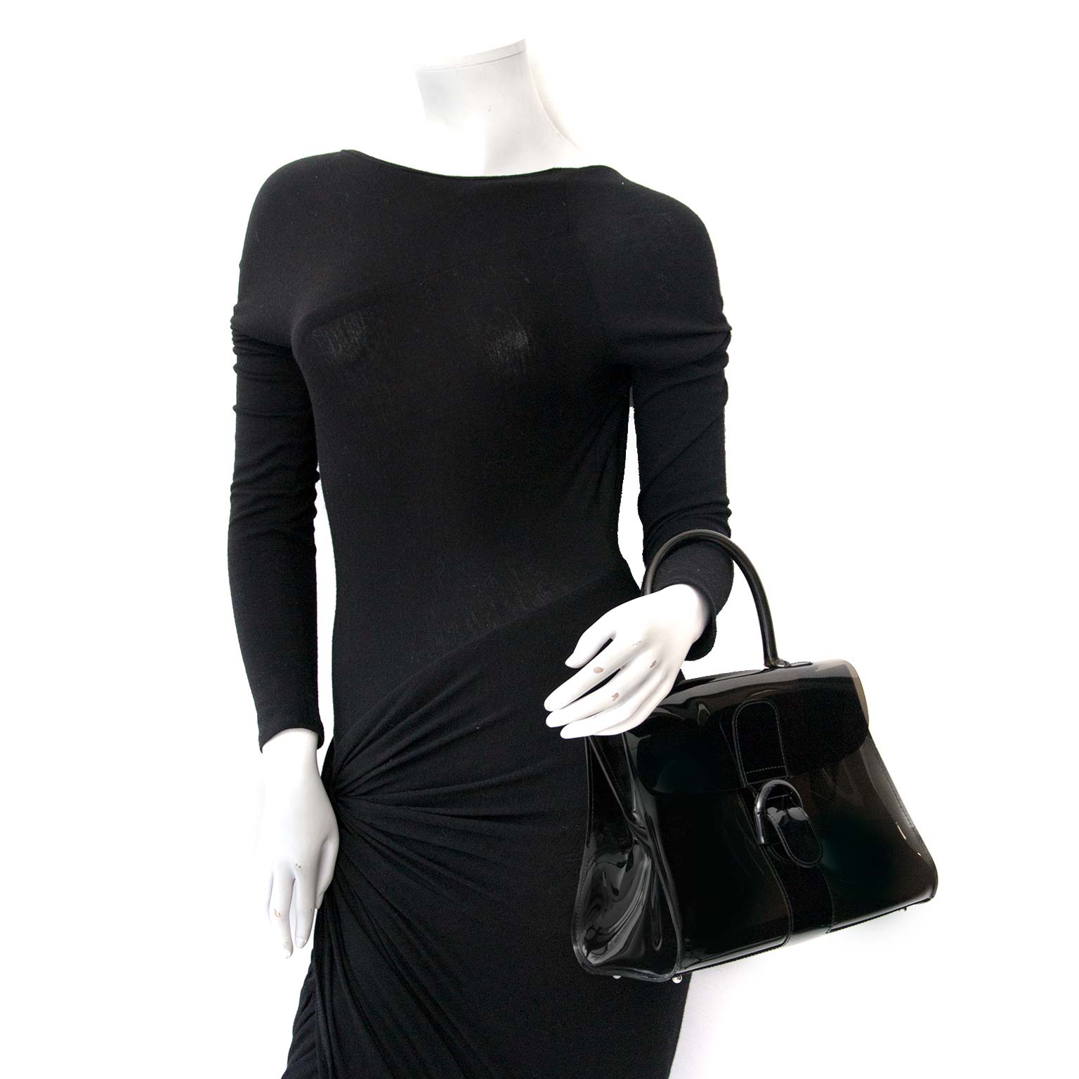 acheter en ligne pour le meilleur prix Hard To Find Delvaux Limited Edition All Black Brillant Vinyl
