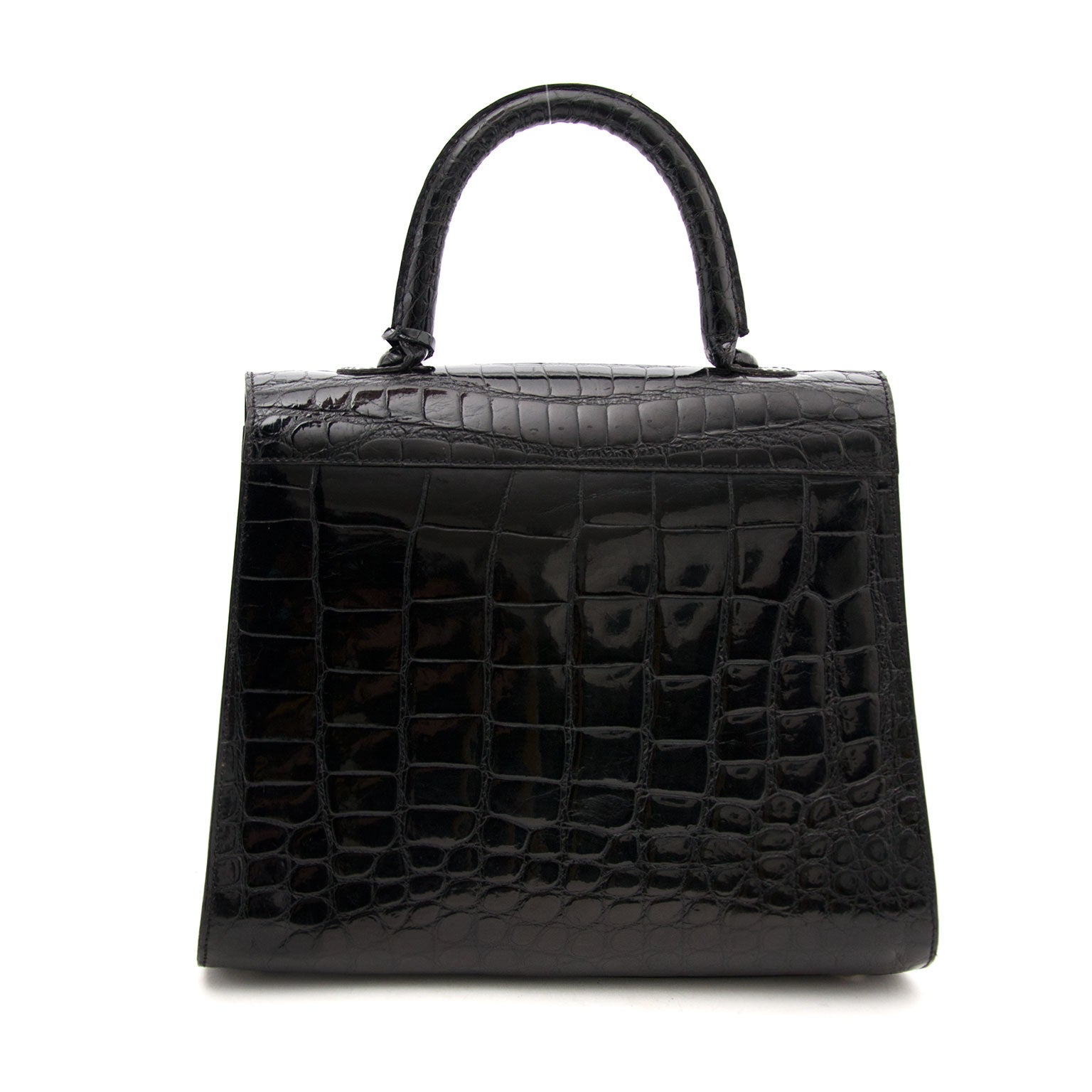 acheter en ligne pour le meilleur prix sac a main Delvaux Black Shiny Croco Brillant MM