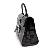 koop veilig online aan de beste prijs Delvaux Black Shiny Croco Brillant MM