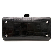 acheter en ligne pour le meilleur prix sac a main Delvaux Black Shiny Croco Brillant MM