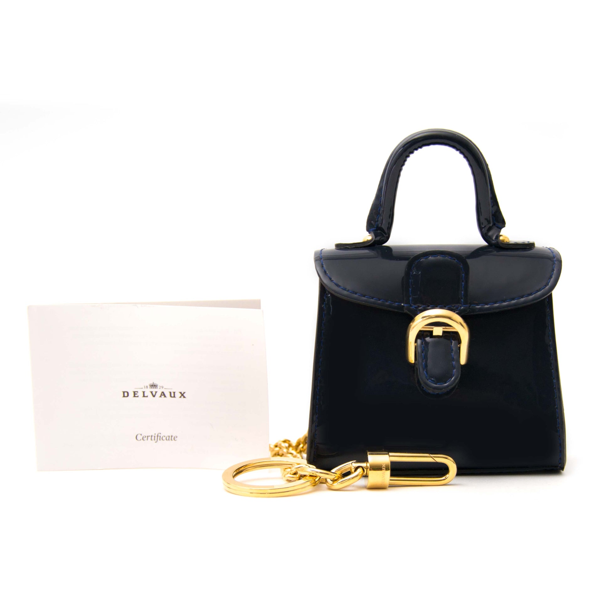 limited edition worldwde shipping cute Delvaux Brillant Charm Patent Blue