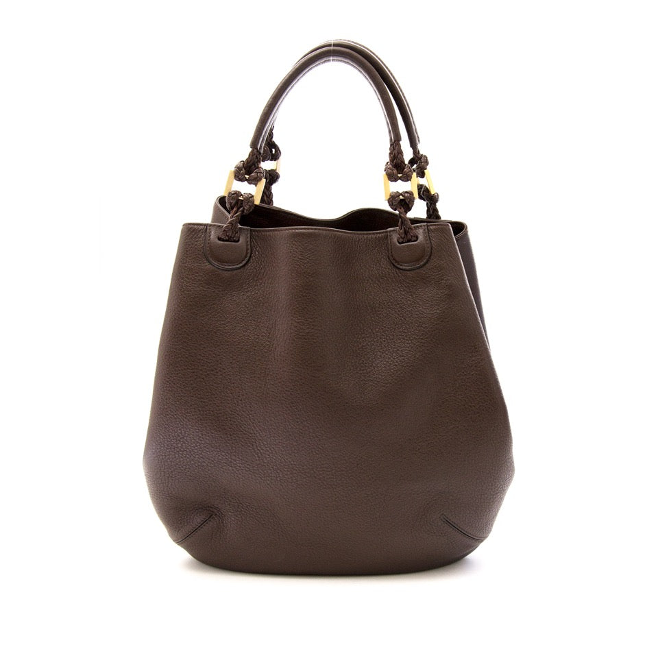 Delvaux Louise Brown Leather Shoulder Bag for sale for the best price online only at labellov