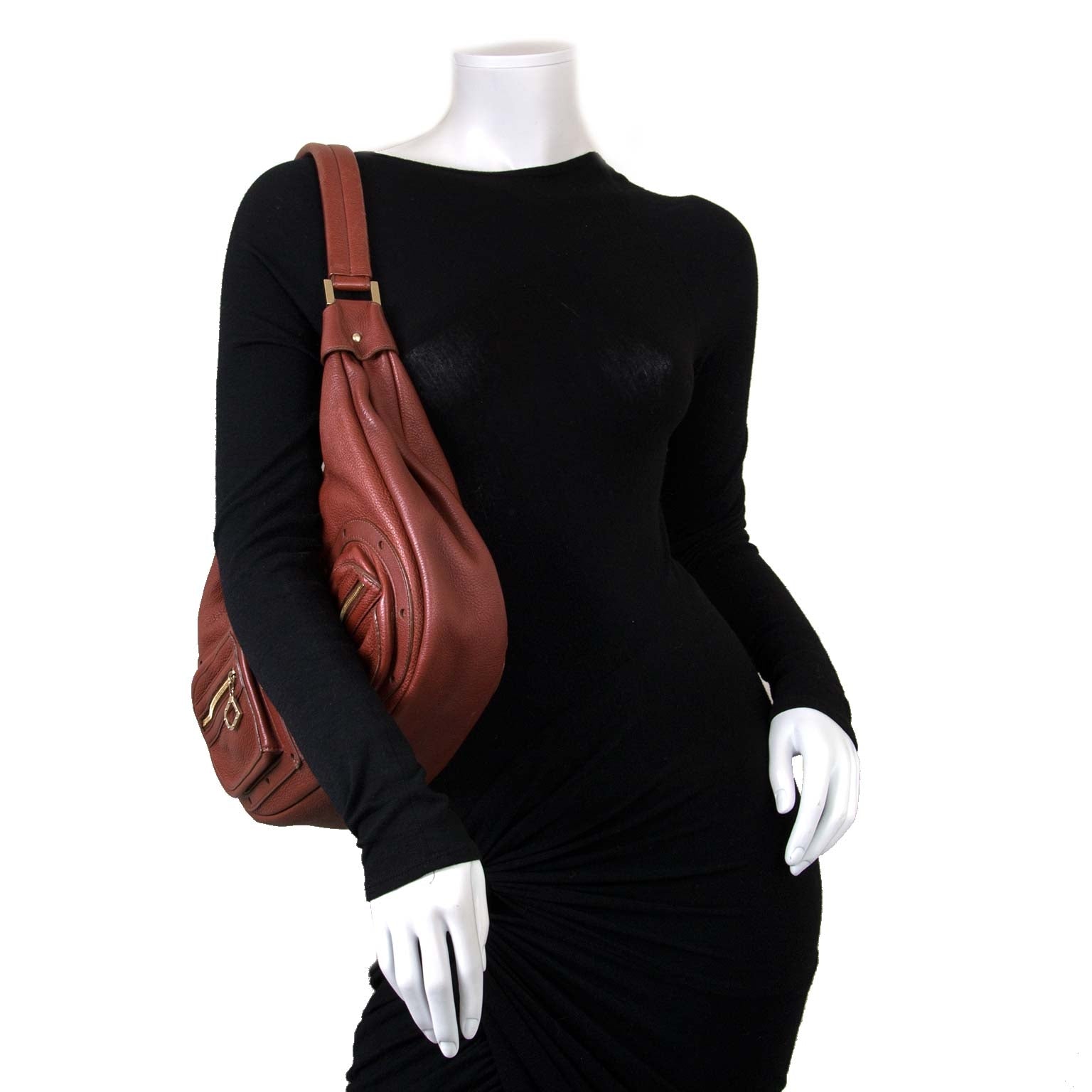 Sac à bandoulière Delvaux couleur châtaigne