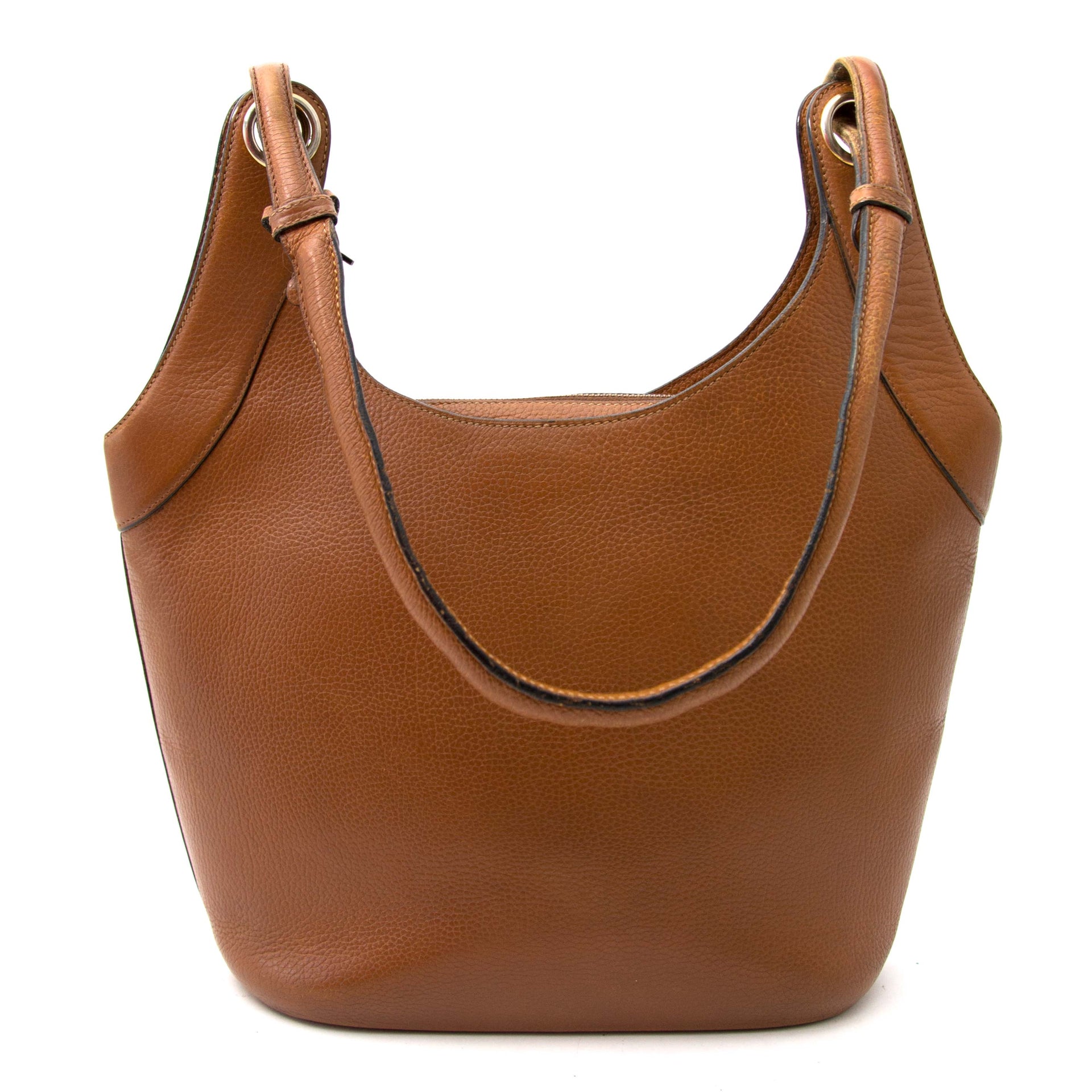 koop online jouw tweedehands Delvaux Cognac Shoulder Bag