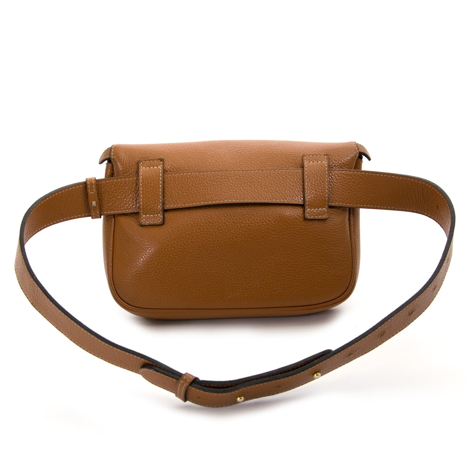 Sac banane en cuir camel Delvaux