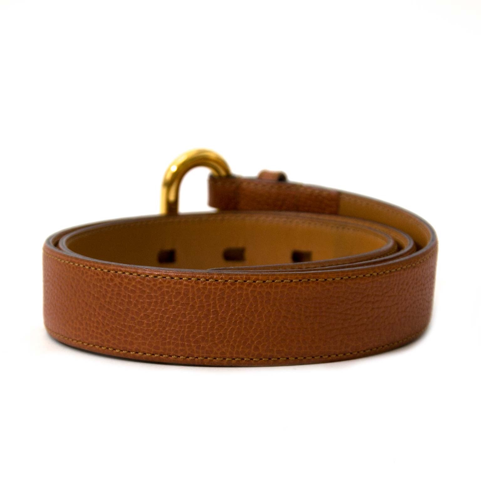 Buy your authentic Delvaux Cognac Brown Leather Belt - size 80