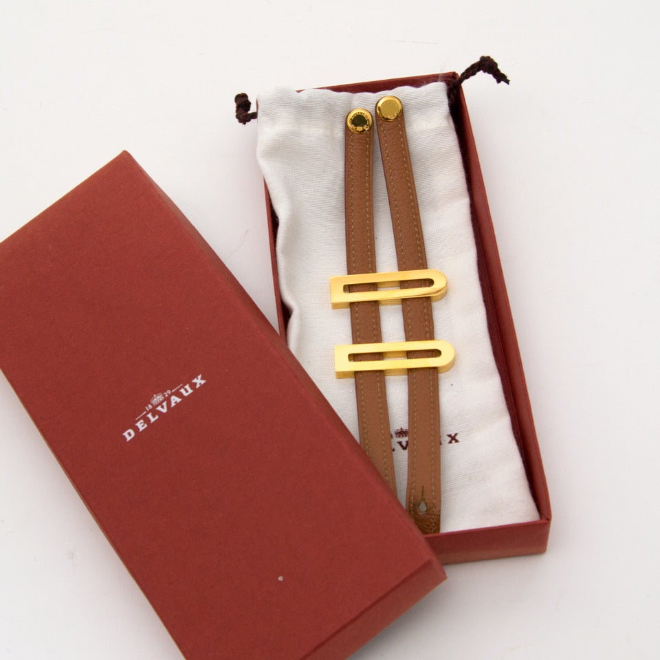 Delvaux Cognac DD Leather Bracelet aan de beste prijs online bij Labellov