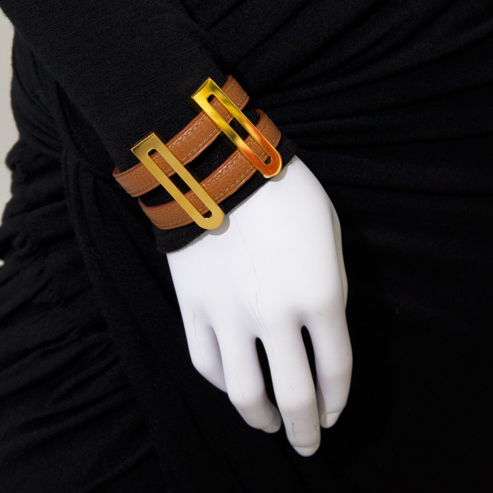 Delvaux Cognac DD Leather Bracelet and other jewellry from high end designers safe and secure online