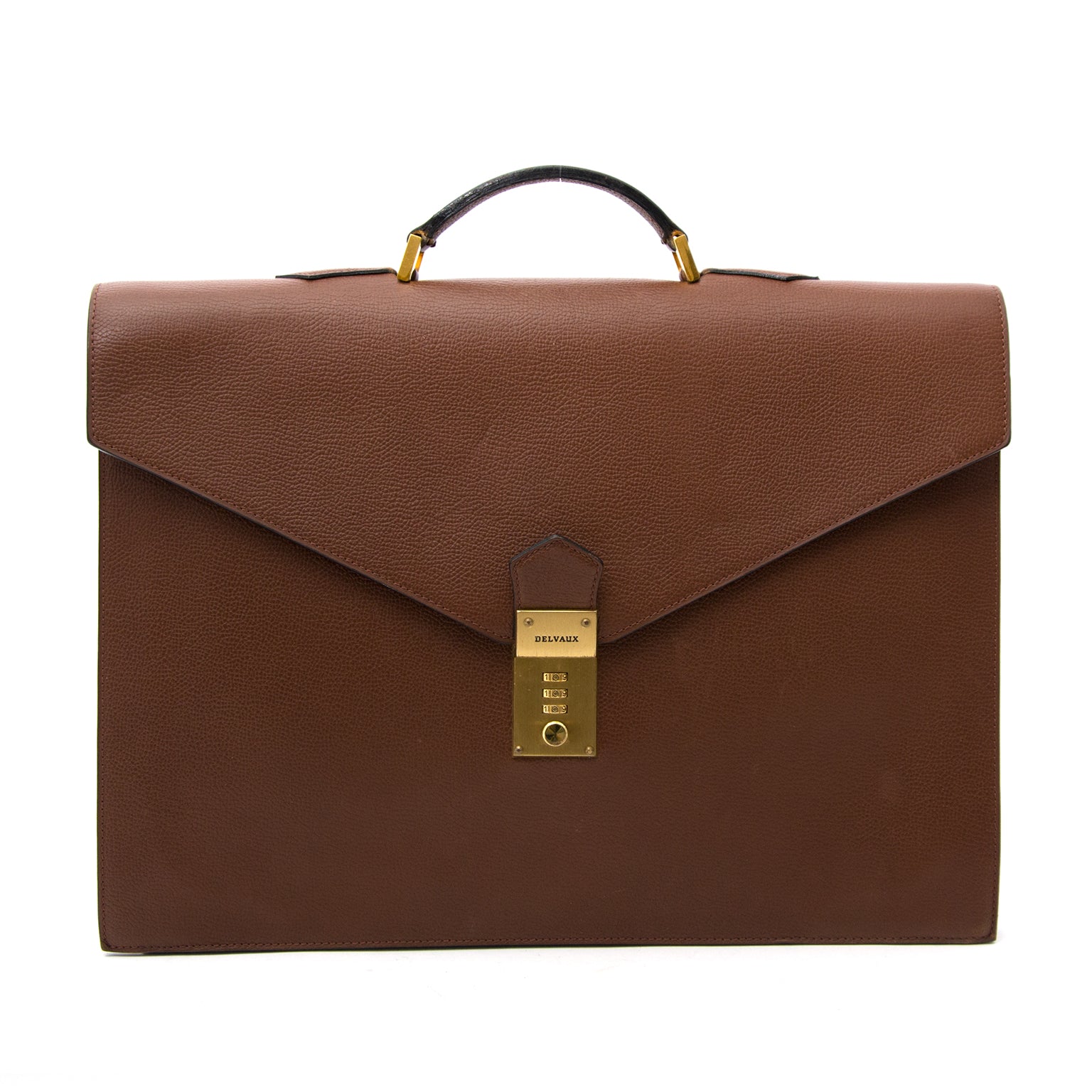 Delvaux Brown Briefcase for sale online at Labellov buy and sell luxury