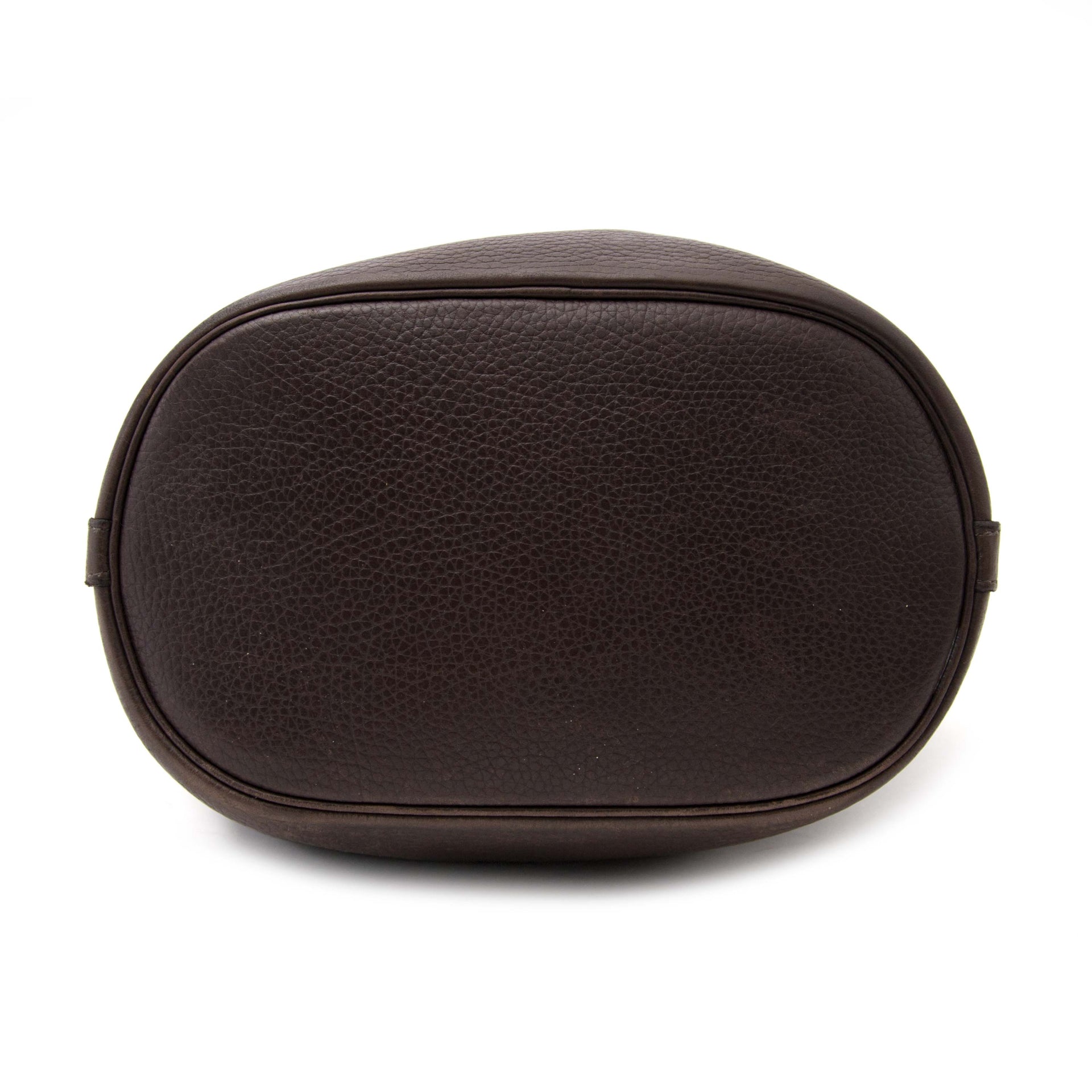acheter en ligne seconde main sac a main Delvaux Dark Brown Bucket Bag