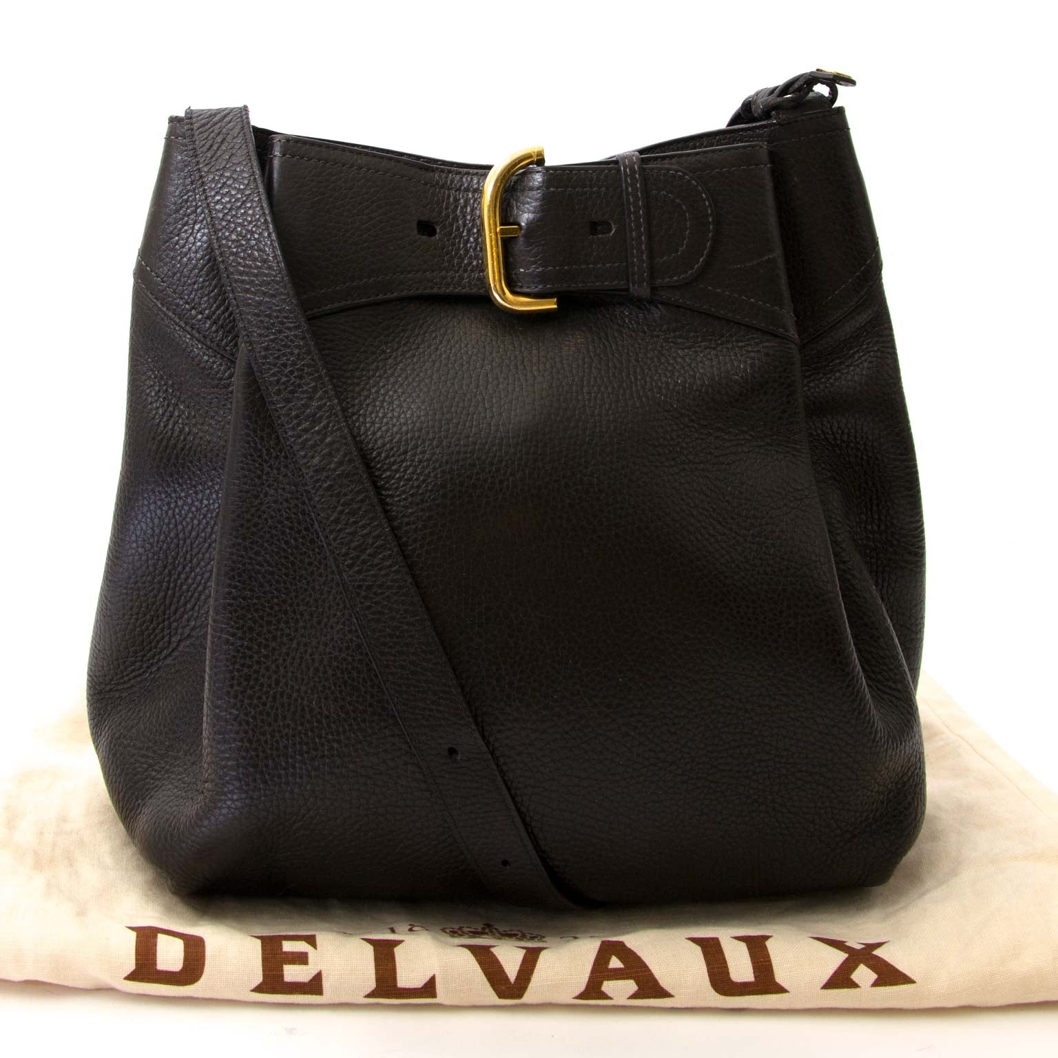 delvaux brown leather shoulder bag now for sale at labellov vintage fashion webshop belgium