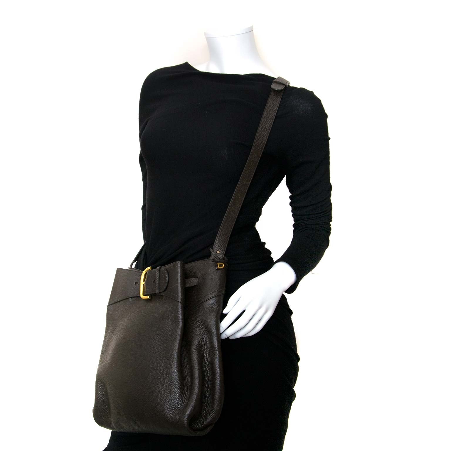 delvaux brown leather shoulder bag now for sale at labellov vintage fashion webshop belgium