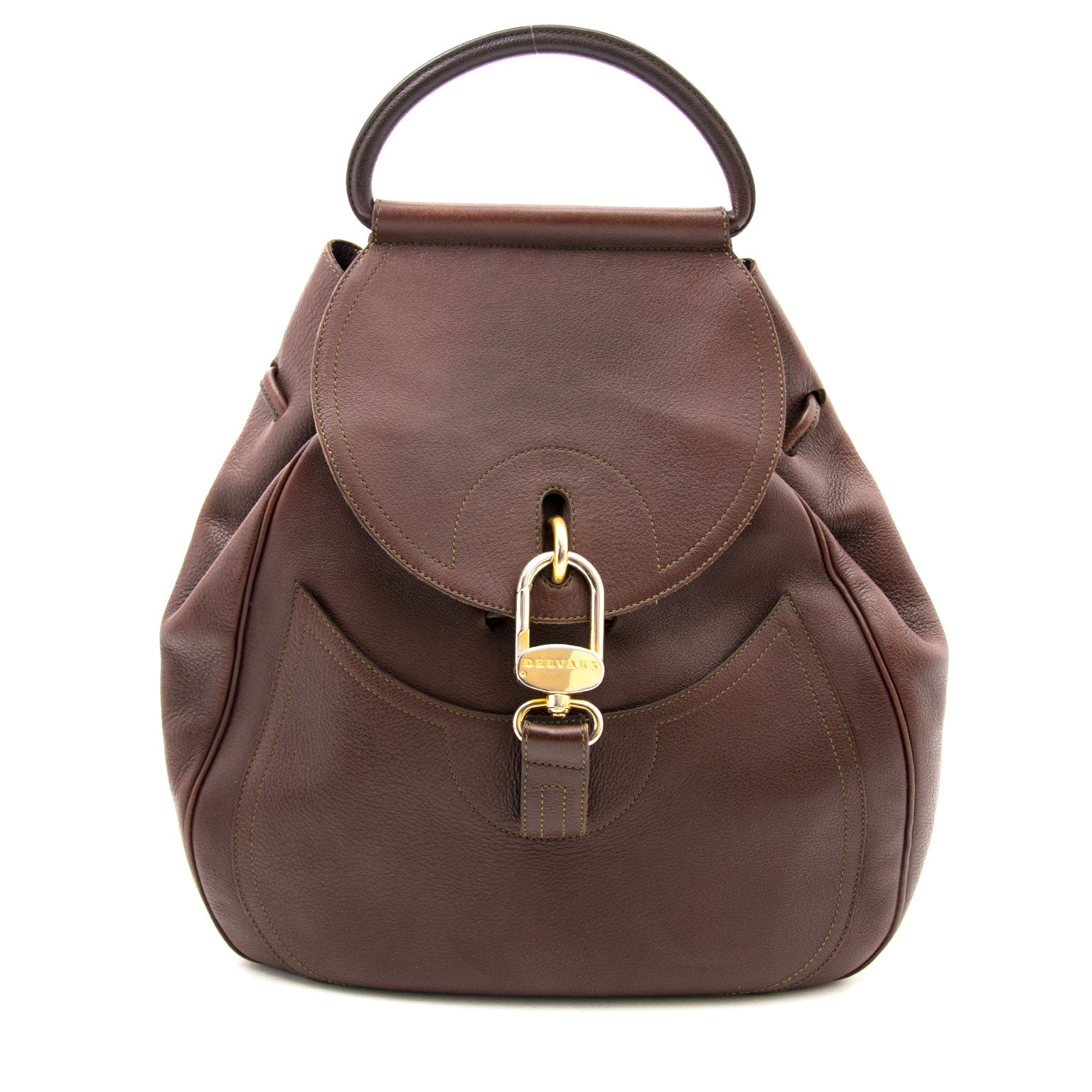 Delvaux Brown Leather Lucifer GM aan de beste prijs kopen en verkopen bij Labelov