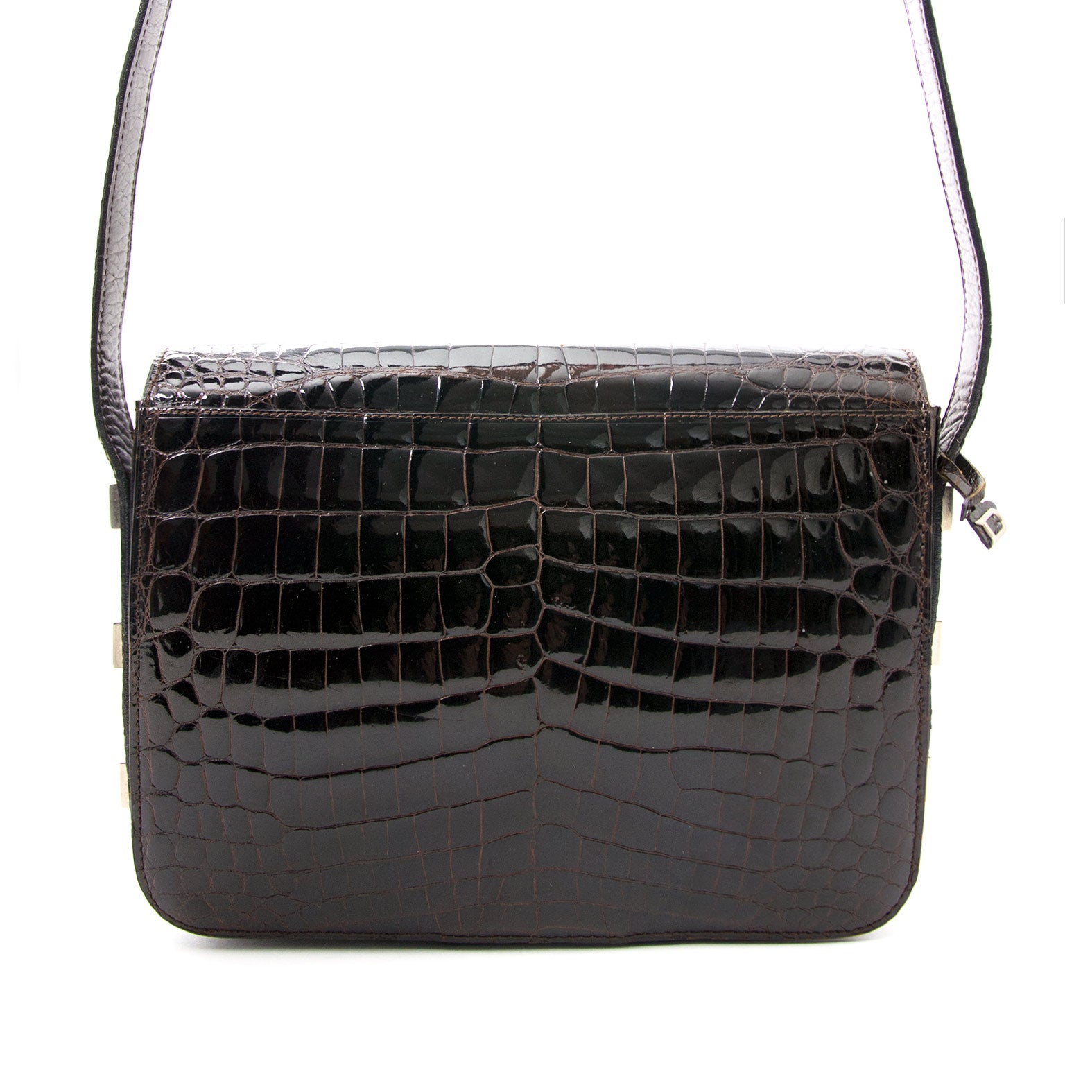Delvaux bruine croco schouder tas nu bij labellov.com te koop tegen de beste prijs