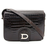 delvaux brown croco heureux shoulder bag now online at labellov.com