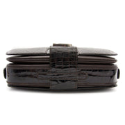 Delvaux brown croco heureux shoulder bag now online at labellov.com