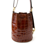 Delvaux Honey Croco Bucket Bag acheter en ligne seconde main