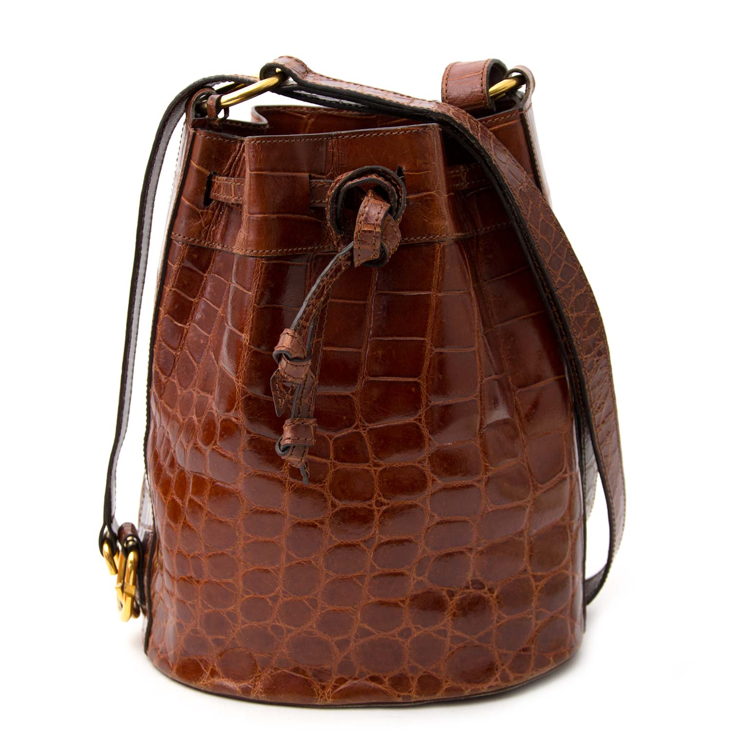 Delvaux Honey Croco Bucket Bag koop veilig online aan de beste prijs