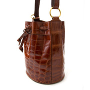 Delvaux Honey Croco Bucket Bag koop veilig online
