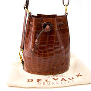 Delvaux Honey Croco Bucket Bag shop safe online at the best price