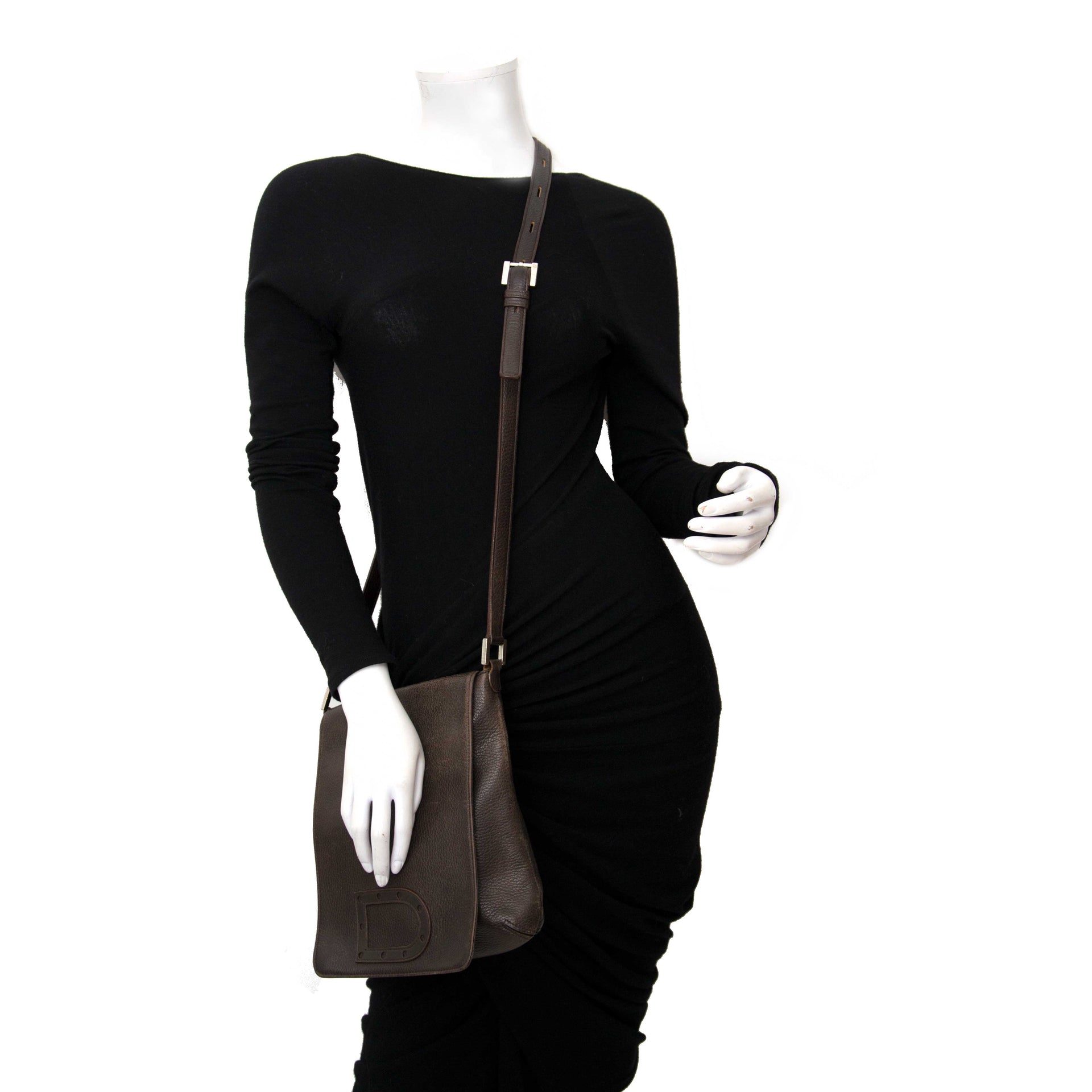 Delvaux Bruin Le Louise Schoudertas