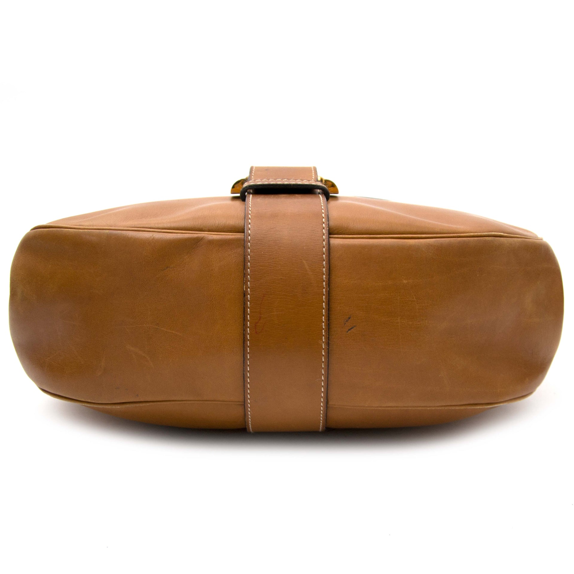 Koop authentieke Delvaux Camel 'Brillant' Shoulder Bag