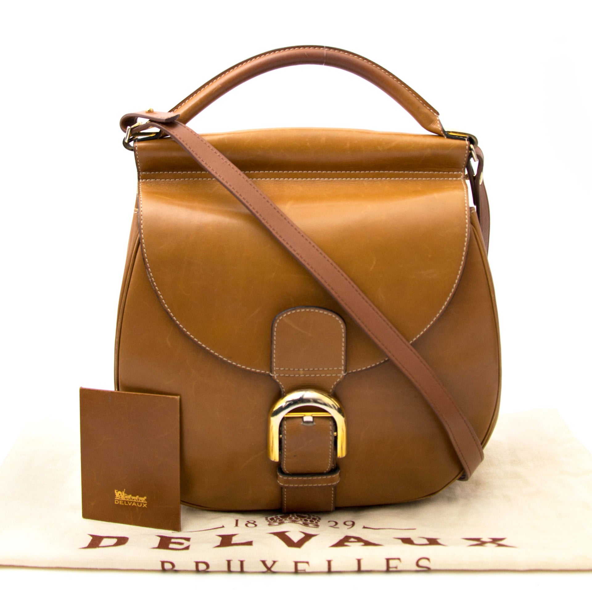 Delvaux Camel 'Brillant' Shoulder Bag te koop