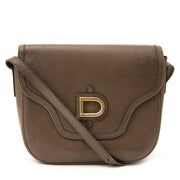 Delvaux Taupe Crossbody Bag for sale at labellov.com, the second hand luxury consignment store in antwerp