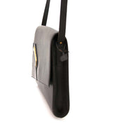koop veilig online jou tweedehands Delvaux Blue Greyish Leather Crossbody Bag