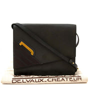 koop veilig online jou tweedehands Delvaux Blue Greyish Leather Crossbody Bag