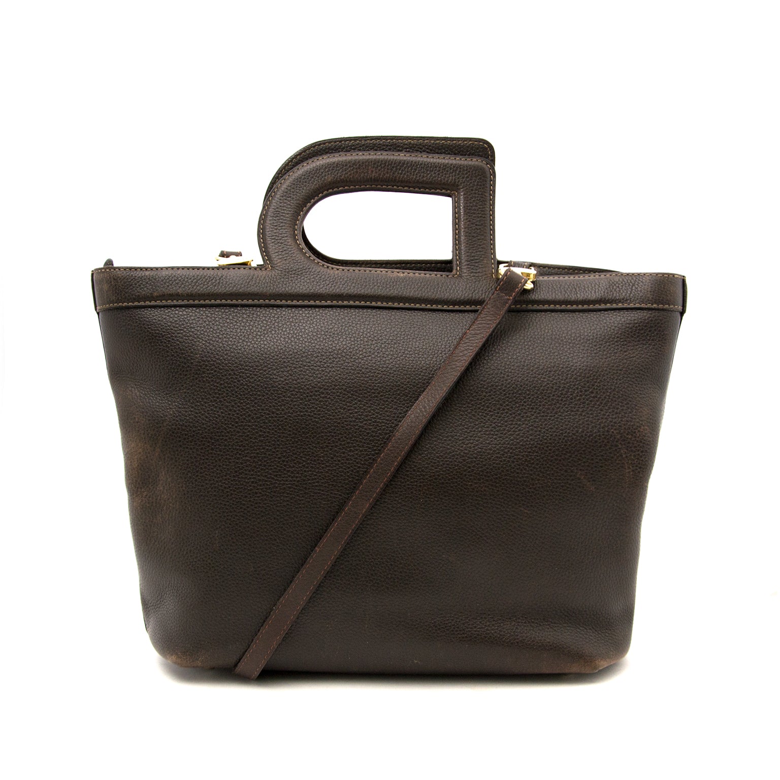 Delvaux Brown D Top Handle Bag