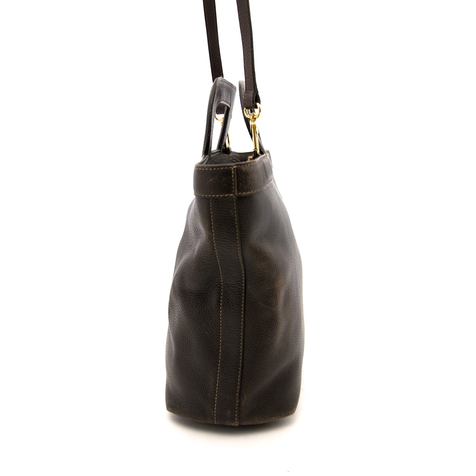 Delvaux Brown D Top Handle Bag